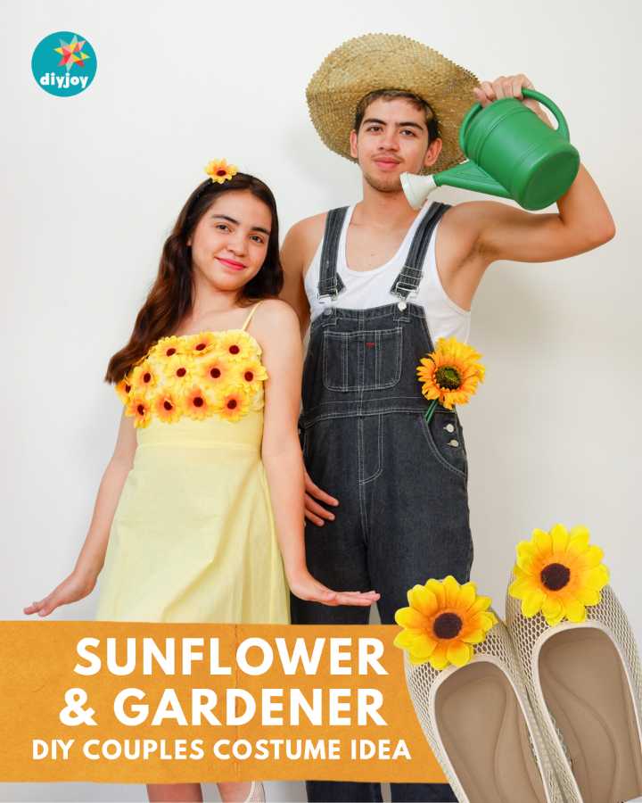 Sunflower and Gardener  Halloween Couples Costume Idea