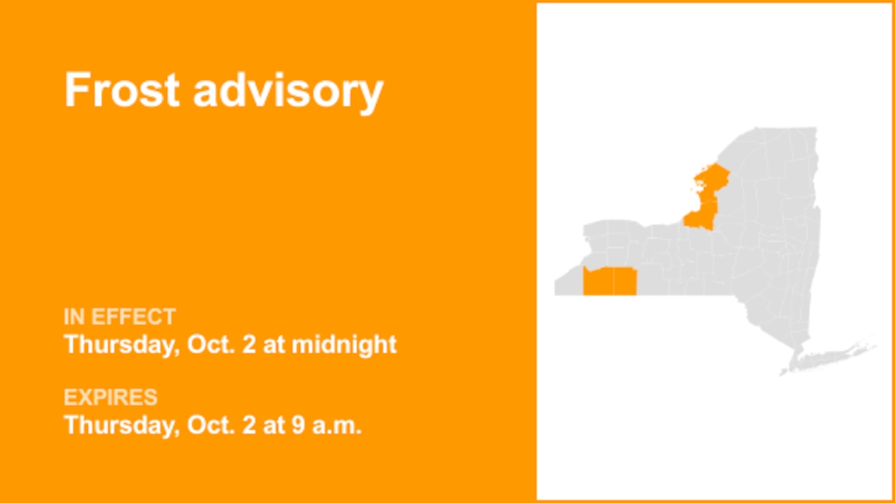 Frost advisory for Oswego County for Thursday
