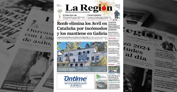 La portada de La Región de este lunes, 27 de octubre