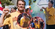 Pedro Pascal se vuelve viral por bailar al ritmo de “La del moño colorado” durante protesta contra ICE en Los Ángeles
