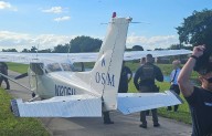 Small plane makes emergency landing on biking trail