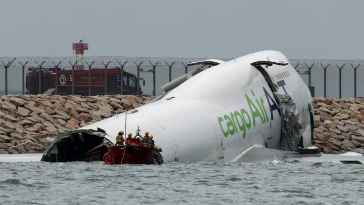 Two killed after Turkish cargo plane skids off Hong Kong runway, plunges into sea