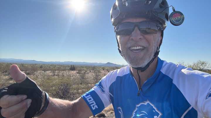 Whew! Lions fan comes home to Ford Field after cycling across 9 states