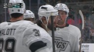 Kings blow 3-goal lead but Clarke scores late to beat Sharks 4