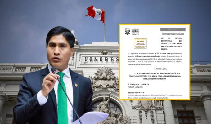 Legislador Wilson Soto presenta proyecto de ley para bajar a 21 años la edad mínima para ser diputado