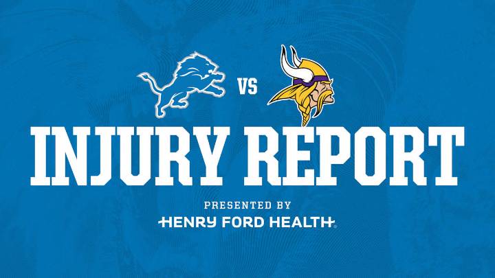 Lions vs. Vikings injury report: Oct. 31