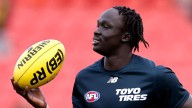 North Melbourne consider making a play for ‘shattered’ Giants defender Leek Aleer