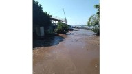 Marejadas por huracán ocasiona que el mar en Teacapán salga a las calles