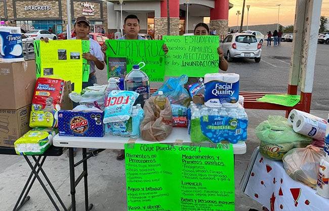 Estudiantes veracruzanos de la Narro reúnen ayuda para familias afectadas por lluvias en su estado