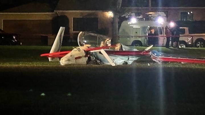 California woman struck by small plane during crash at Long Beach park