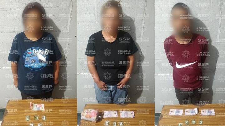 Dos mujeres y un hombre fueron detenidos con 18 dosis de cristal en Gómez Palacio
