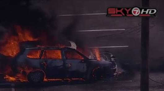 At least 2 cars on fire in Waltham parking lot