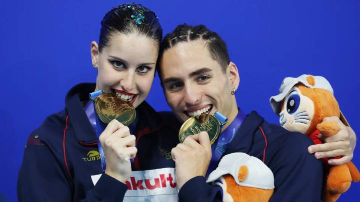 Otro oro más para España en el Mundial de Singapur: Iris Tió y Dennis González, campeones en el dúo mixto libre