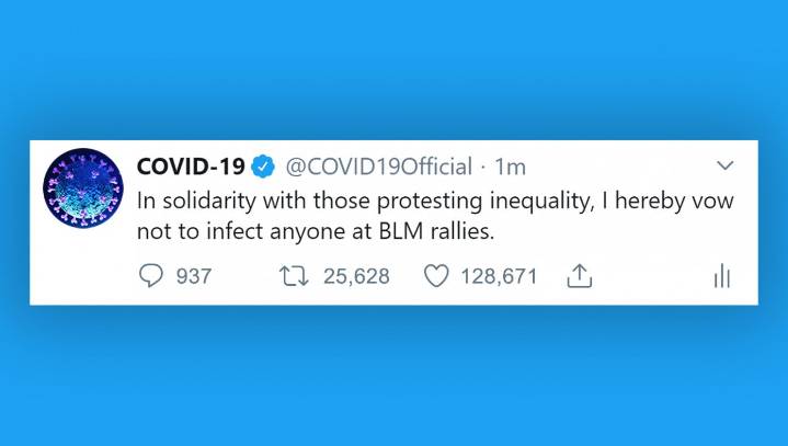 In Show Of Solidarity, COVID-19 Vows Not To Infect Anyone Protesting Inequality