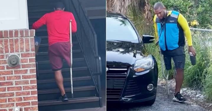 ¡Asombroso! Cubano con una sola pierna trabaja como repartidor de Amazon: Esta es su historia