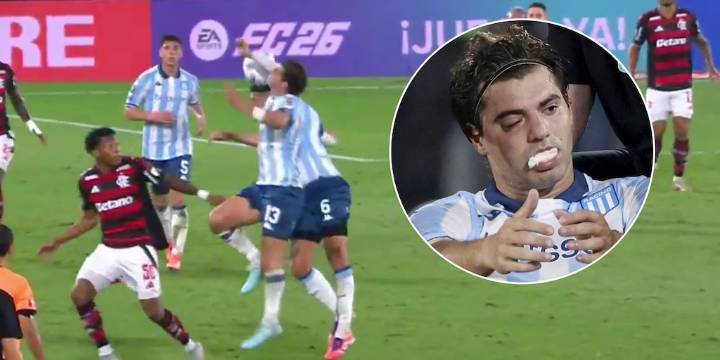 El tremendo codazo de Marcos Rojo que dejó KO a su compañero Santiago Sosa sobre el final de Flamengo