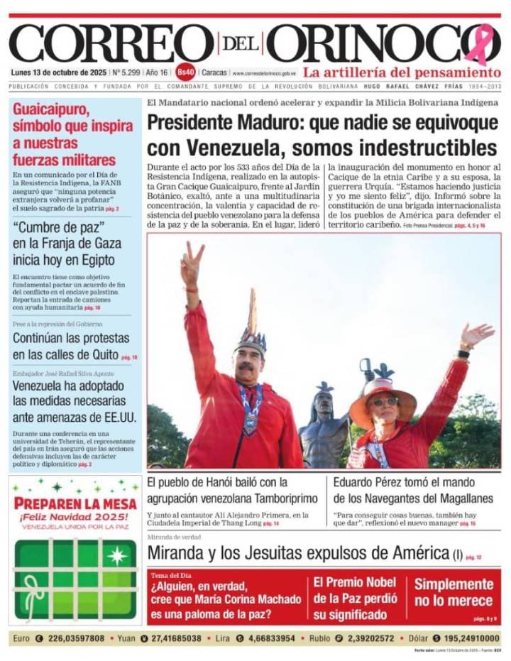 Edición Impresa Correo del Orinoco N° 5.299