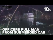 Family speaks as police say man pulled from submerged car remains critical