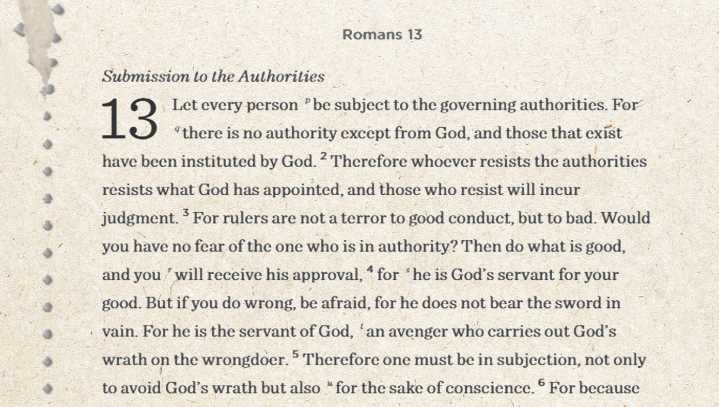New Bible Features Removable Romans 13 For When You Don't Like The President