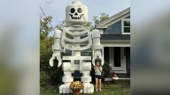 Man's Halloween display with massive LEGO-inspired skeleton goes viral