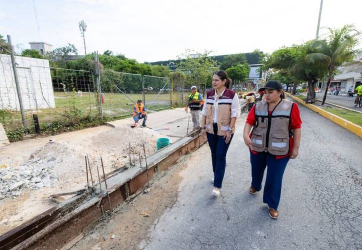 Supervisa Estefanía Mercado avance de la remodelación de la Avenida 10 Norte