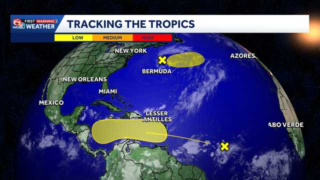 Tracking 2 systems in the tropics. Here's the latest