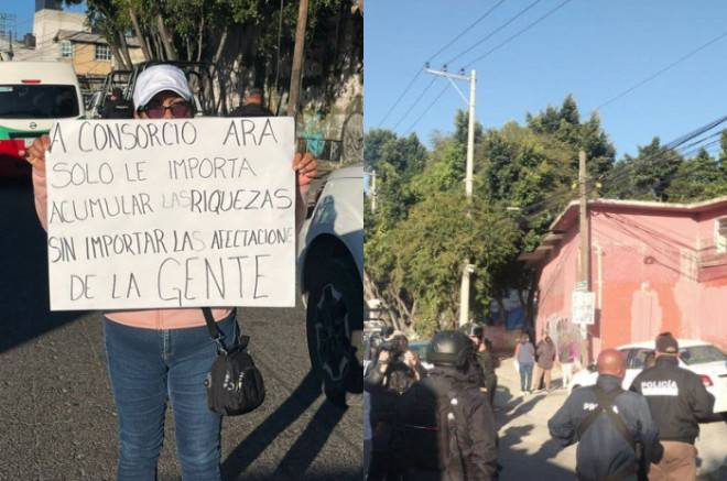 Vecinos protestan contra viviendas en la México