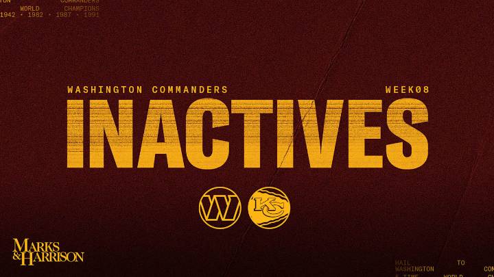 Commanders vs. Chiefs Week 8 inactives