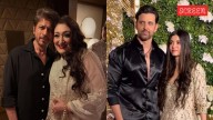 Shah Rukh Khan poses with Sunita Ahuja at Ramesh Taurani’s Diwali bash; Hrithik Roshan arrives with Saba Azad, wearing a Krrish
