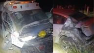 Choca Ambulancia del ISSSTE contra Auto en Carretera Guaymas