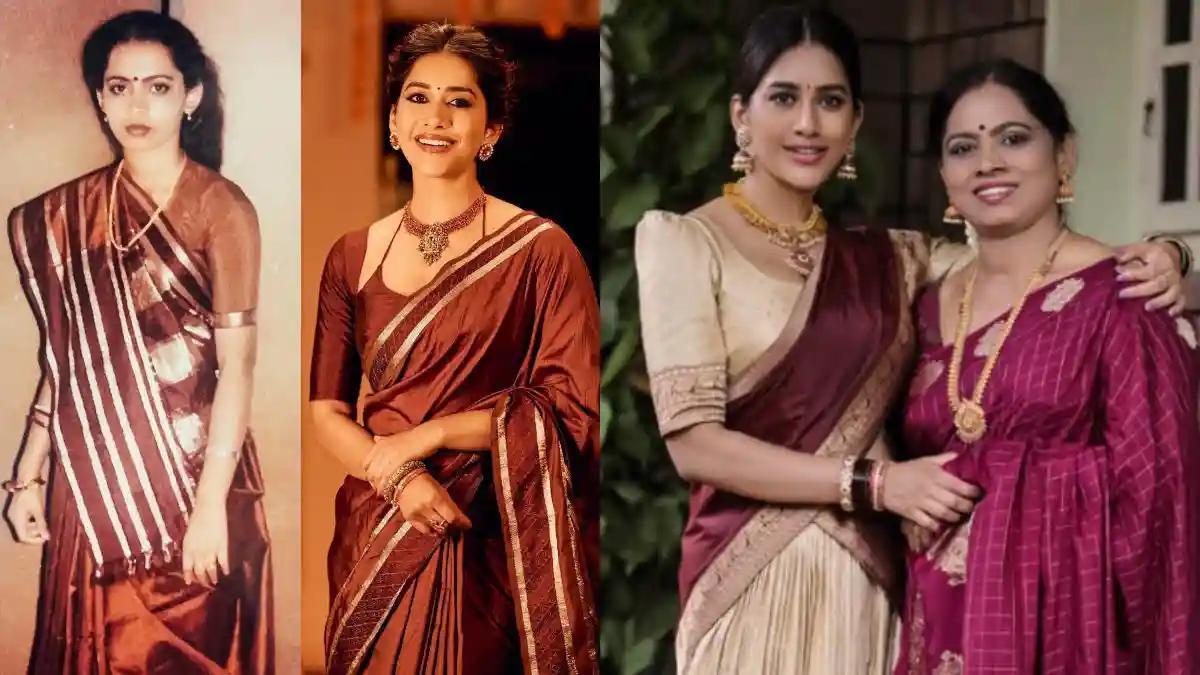 Classic Charm: Nabha Natesh Shines in Her Mother’s First Saree This Diwali