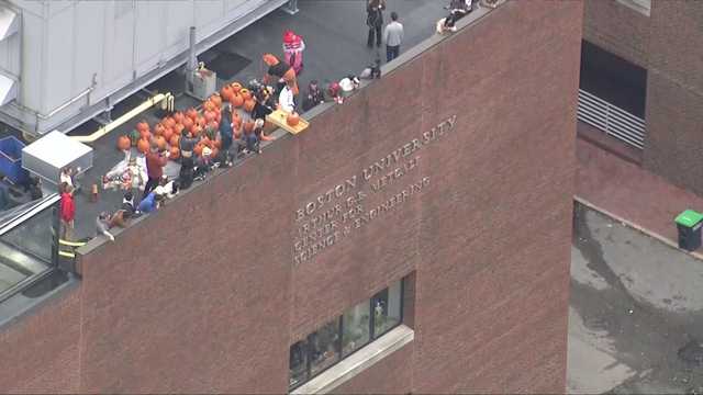 BU hosts 18th annual pumpkin drop from science building