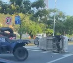 Mototaxi termina volcada en Miramar tras choque con vehículo particular; hay 1 lesionado