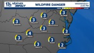 Weather Impact Alert issued for Wednesday for wildfire risk