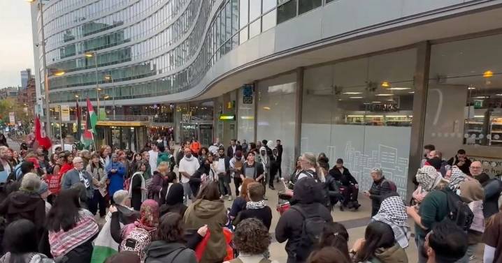 Protests held in Manchester after Gaza aid flotilla seized  by Israeli forces