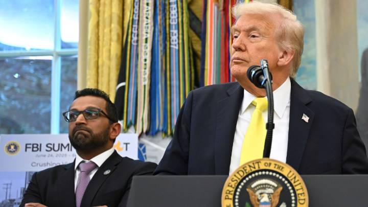 US President Donald Trump is holding a White House update alongside FBI Director Kash Patel
