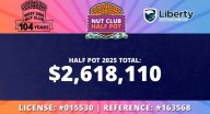 Winning West Side Nut Club Fall Festival Half Pot ticket number named