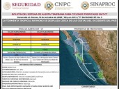 Emiten alerta color azul para Sonora por la presencia del ciclón tropical “Raymond”
