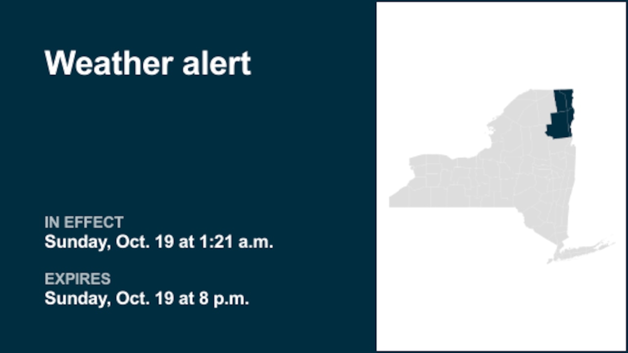 NY weather: Weather alert issued for Clinton and Essex counties until Sunday evening