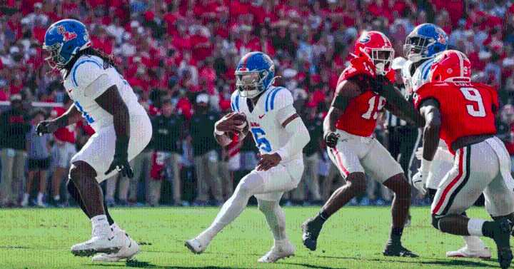 AP college football poll: Ole Miss drops to No. 8 after loss at Georgia