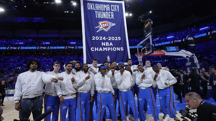 Watch as Thunder raise first-ever NBA championship banner