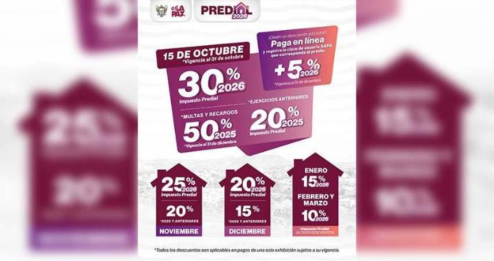 Inicia programa temporal de descuentos para el pago del Predial 2026 y años anteriores