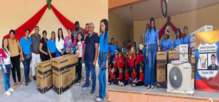 Ernesto Luna dota de seis acondicionadores de aire a tres preescolares en Caripito