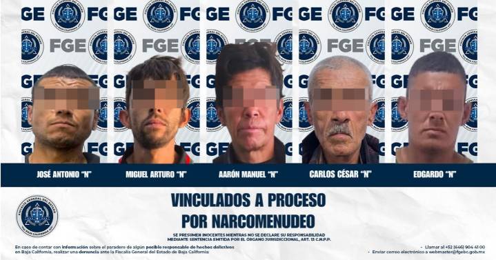 Vinculan a proceso a cinco personas por narcomenudeo