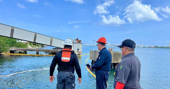 DRNA y Guardia Costera atienden derrame de combustible en bahía de San Juan