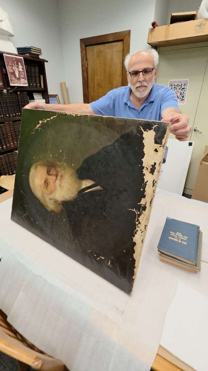NBHS' first principal John Franklin Emerson portrait being restored