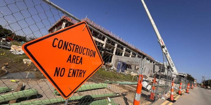 Parking garage construction underway at Equity Bank Park in downtown Wichita