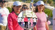 Lorenia Valles participa en caminata contra cáncer de mama
