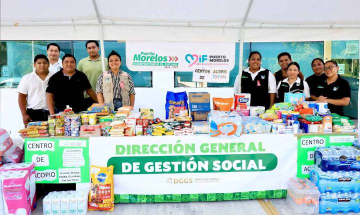 Puerto Morelos abre centros de acopio y se une al llamado de solidaridad nacional