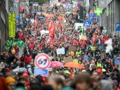 Tens of thousands rally in Brussels to protest austerity plans